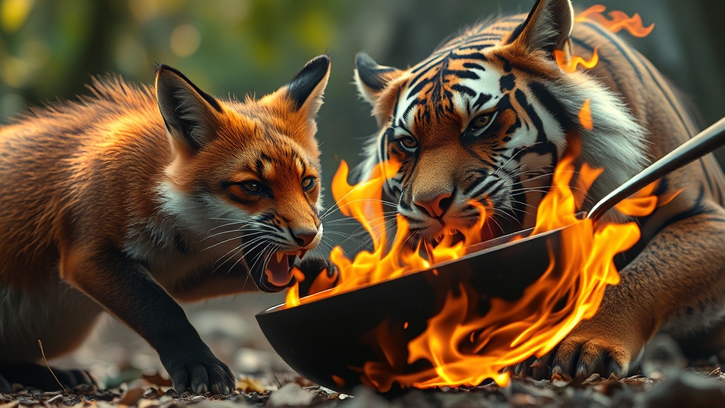 여우&호랑이 속담 영어 표현 (realistic 스타일)