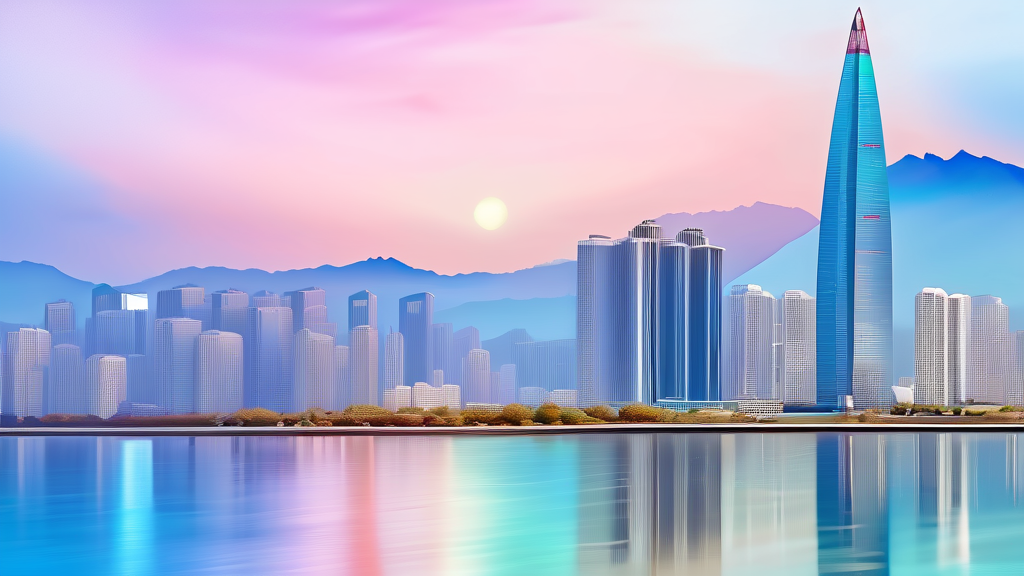 AI 시티 서울 구현과 미래 사회 전망 (watercolor 스타일)