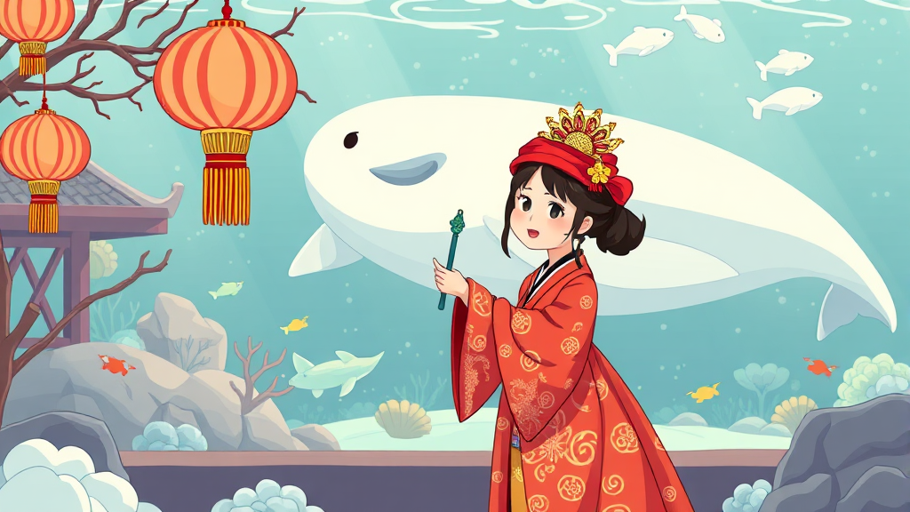 특별 이벤트와 함께하는 설날 아쿠아리움 나들이 (cartoon 스타일)