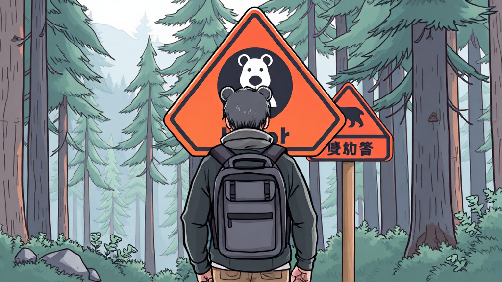 여행자를 위한 정보: 곰 출몰 & 안전 (illustration 스타일)