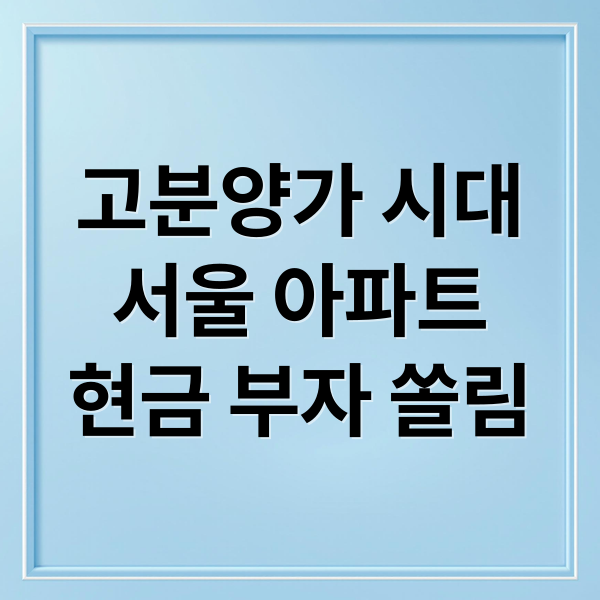 고분양가 시대, 서울 아파트 청약 '현금 부자' 쏠림 현상 분석 2 고분양가 시대
서울 아파트
현금 부자 쏠림 (서울 청약 자산가 고분양가)