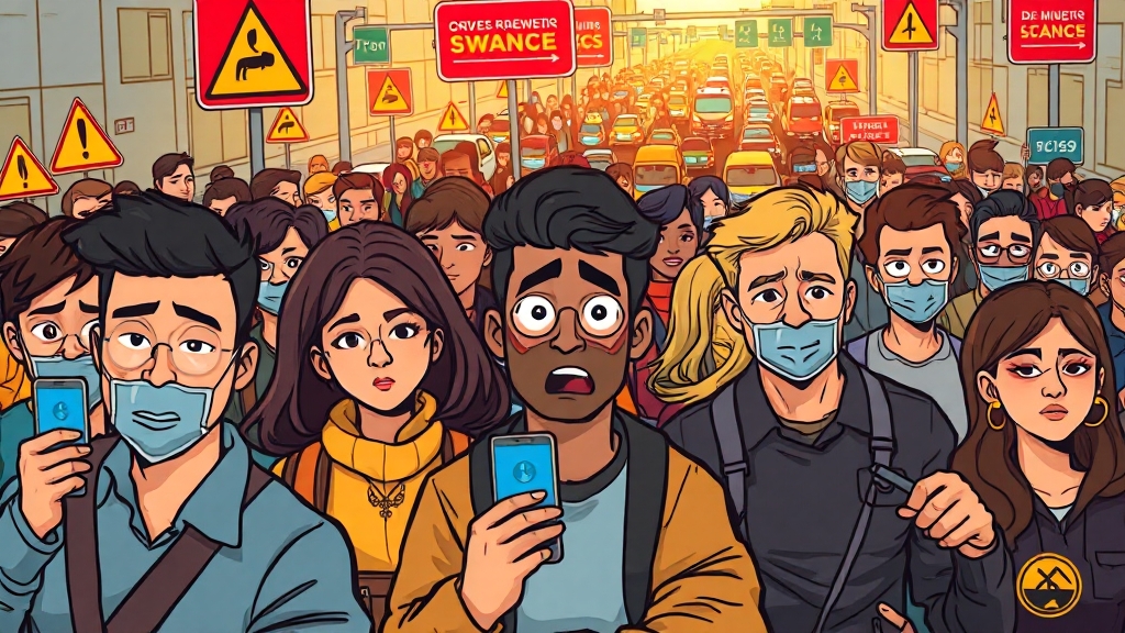 갱신 현황 및 연말 혼잡 예상 (cartoon 스타일)