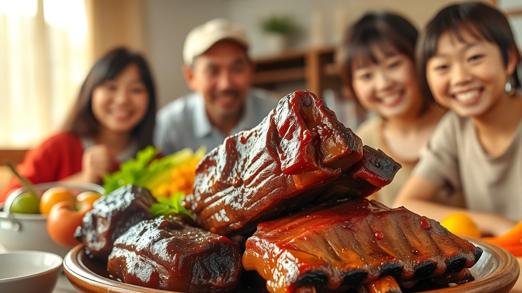 LA갈비찜 vs 소갈비찜 (realistic 스타일)