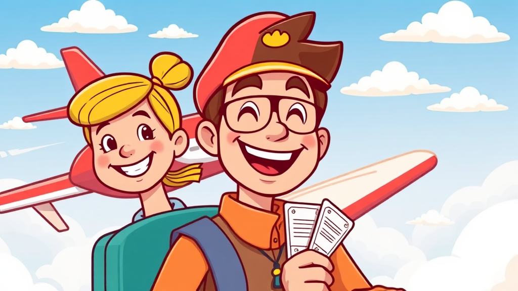 항공사별 특가 비교: 어디가 좋을까? (cartoon 스타일)