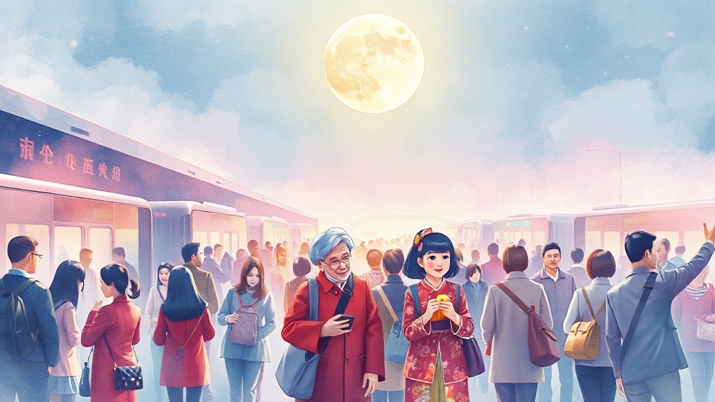추석 연휴 기간 및 예상 혼잡도 (watercolor 스타일)