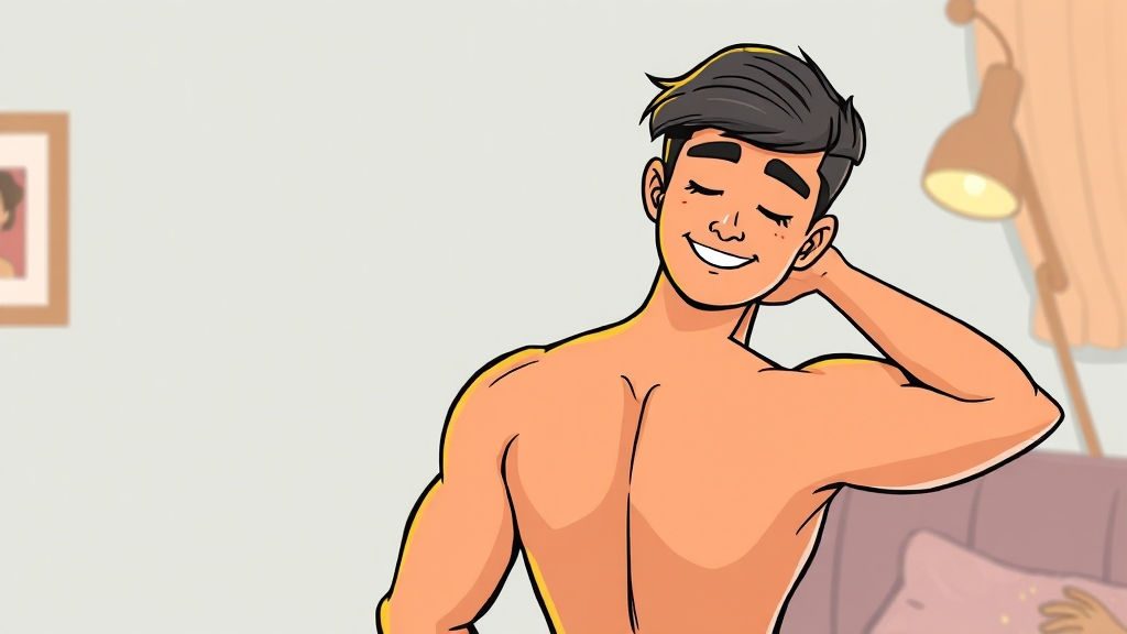 오십견 치료 후 관리 및 경과 (cartoon 스타일)