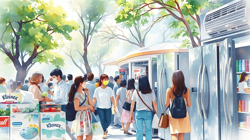 생활용품 & 가전 할인 (watercolor 스타일)