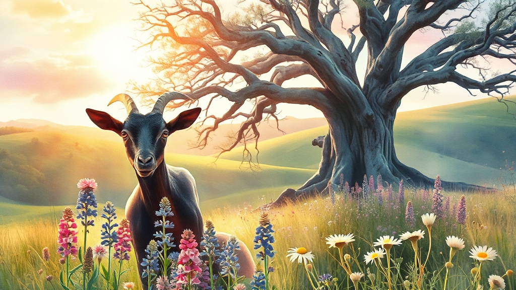 흑염소 진액, 어떤 영양 성분이 있을까? (watercolor 스타일)