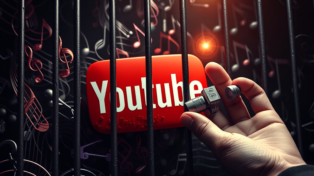 유튜브 음원 추출 시 주의사항 (저작권) (realistic 스타일)