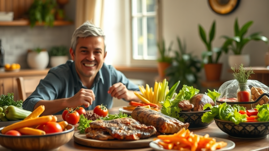 건강한 식습관과 단백질의 조화로운 병행 (realistic 스타일)