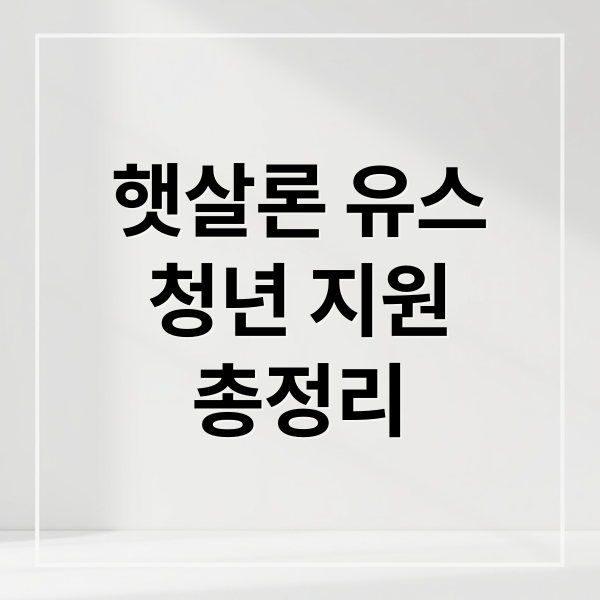 햇살론 유스
청년 지원
총정리 (햇살론 유스 대출 신청방법)