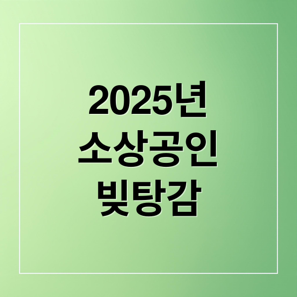 2025년
소상공인
빚탕감 (소상공인 빚탕감 정책)