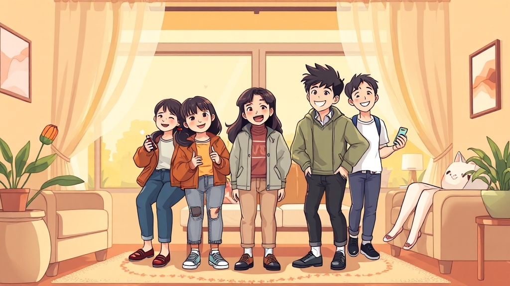 정책 개요: 청년 주거 안정 지원 (cartoon 스타일)
