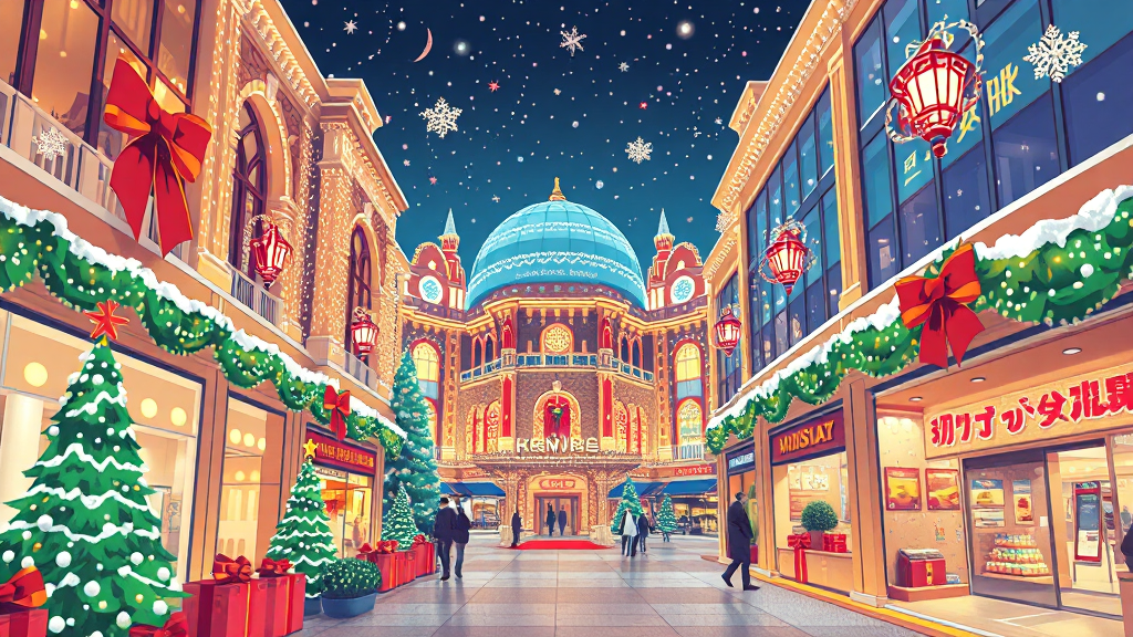 롯데월드몰 크리스마스 행사 (illustration 스타일)