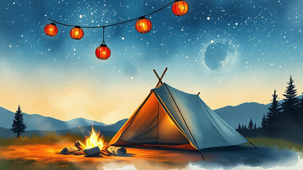 캠핑 조명, 기능 파헤치기! (watercolor 스타일)