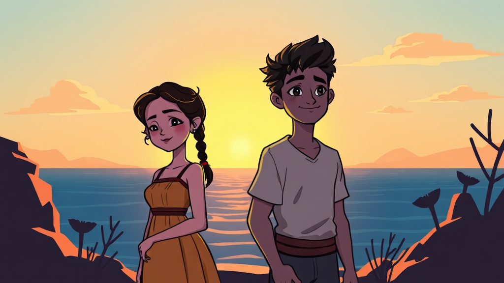 가족애, 숨겨진 감동 코드 (illustration 스타일)