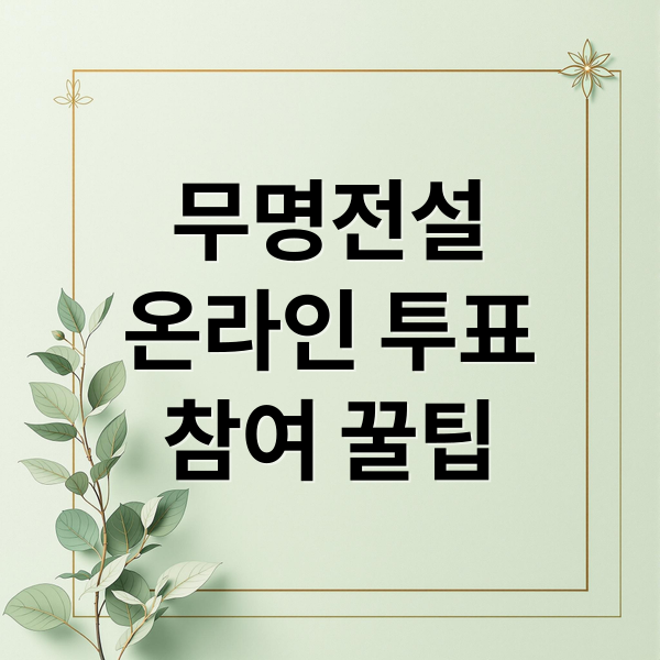 무명전설
온라인 투표
참여 꿀팁 (무명전설 투표 방법)