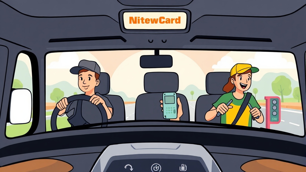 화물복지카드와 유가보조금 연계 혜택 (cartoon 스타일)