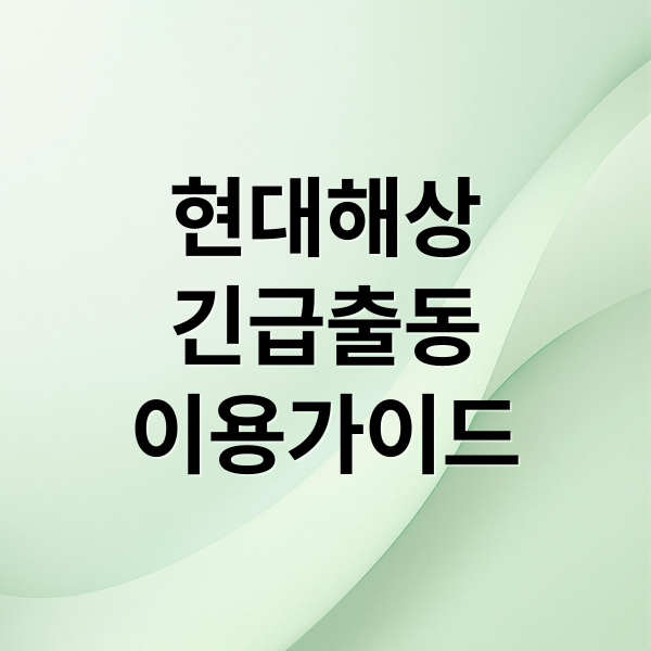 현대해상
긴급출동
이용가이드 (현대해상 긴급출동 서비스)