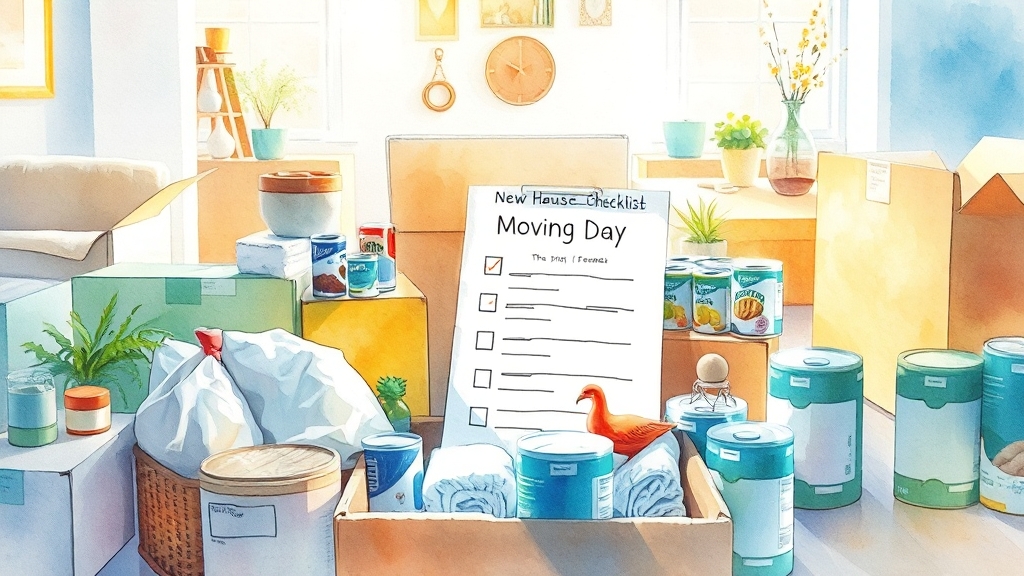 시기별 이사 준비: 단계별 체크리스트 활용 (watercolor 스타일)