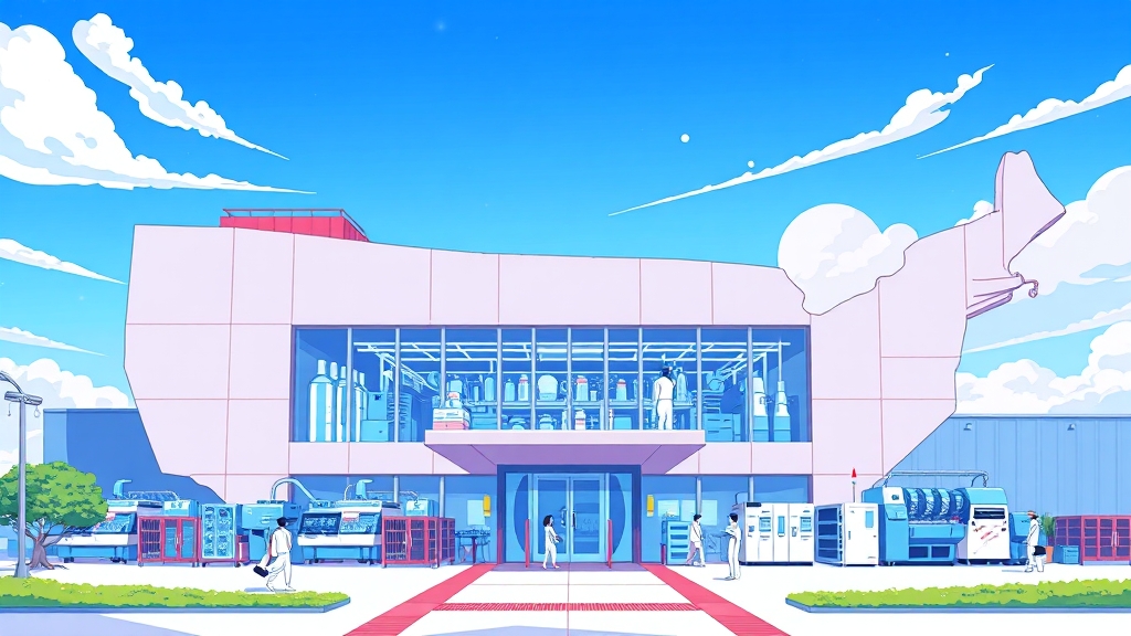 한국콜마 생산 능력 확대 및 글로벌 진출 (cartoon 스타일)