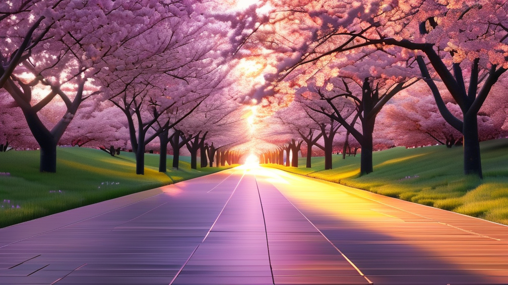 솔내길 벚꽃길, 인생샷을 위한 포토 스팟 (realistic 스타일)