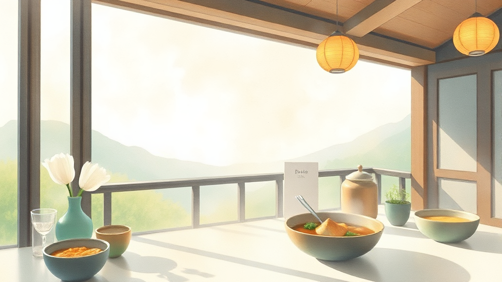 로봇랜드 여행의 완성, 옥천집에서의 식사 경험 (watercolor 스타일)