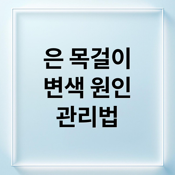 은 목걸이
변색 원인
관리법 (은색 목걸이, 수영장 갔다온 후 변색, 진짜일까? 대처방법까지 알려줘)