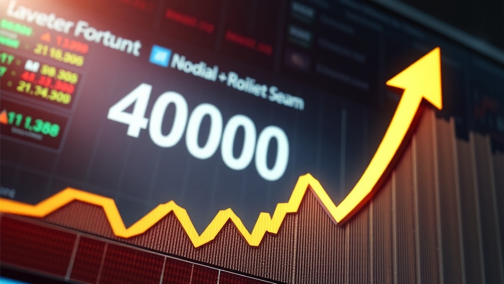 코스피 4,000 고지 눈앞 (realistic 스타일)