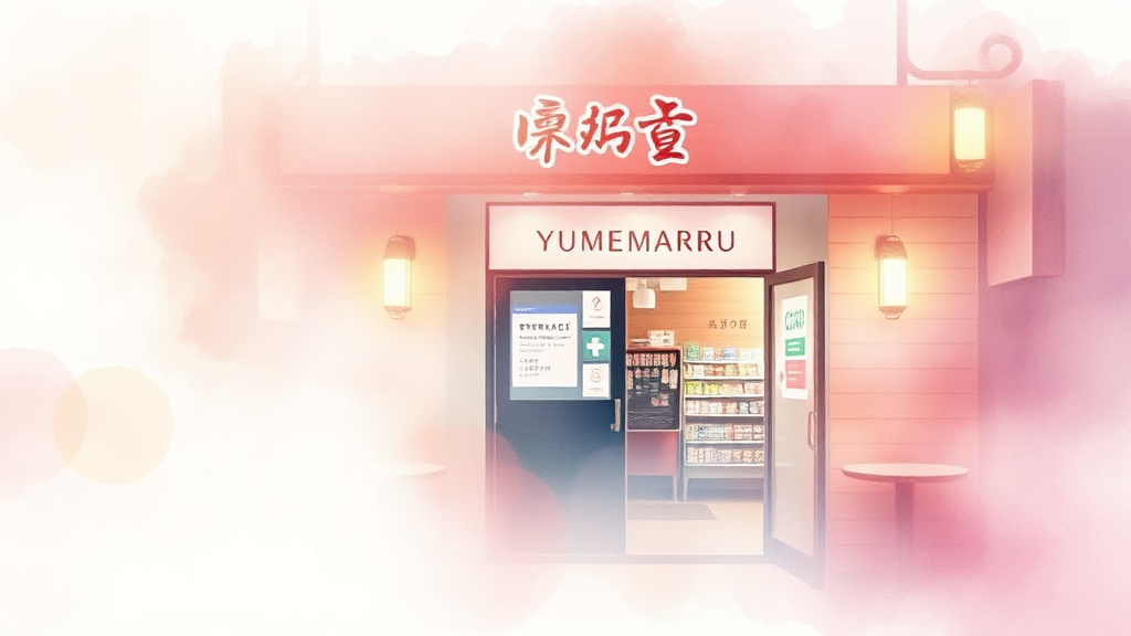 유메마루 위치 & 접근성 (watercolor 스타일)