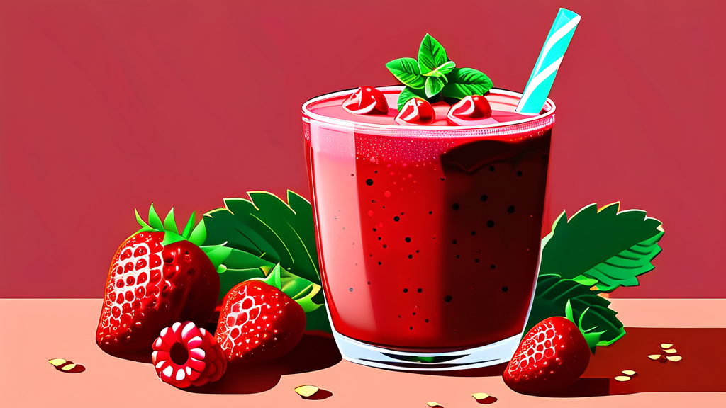 딸기 아사이 레모네이드의 매력 (illustration 스타일)