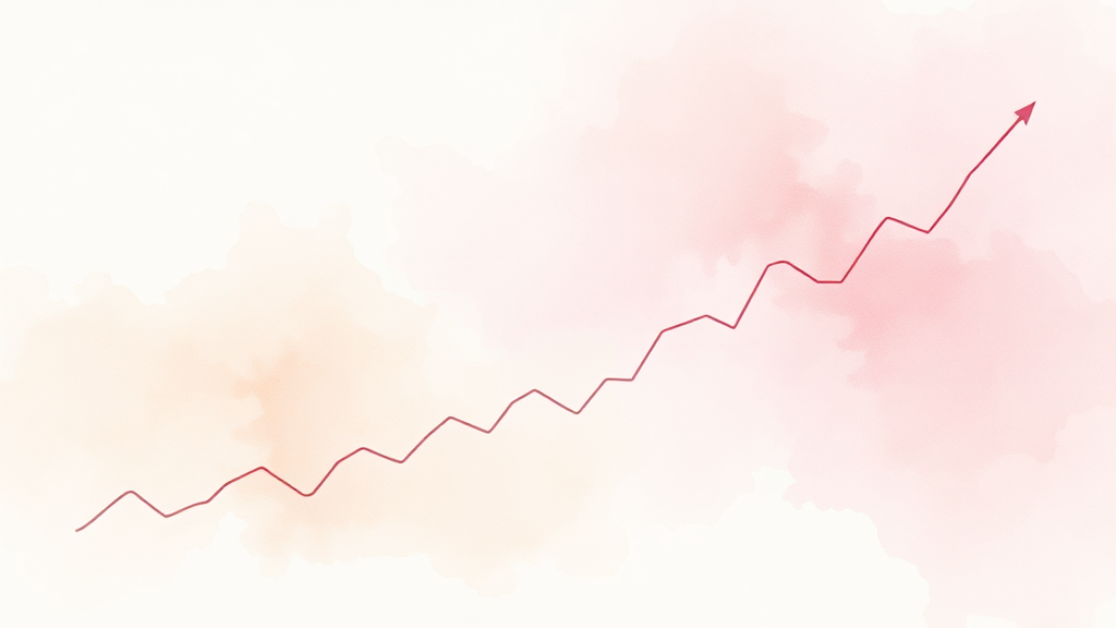 주가 상승, 단순 테마주일까? (watercolor 스타일)
