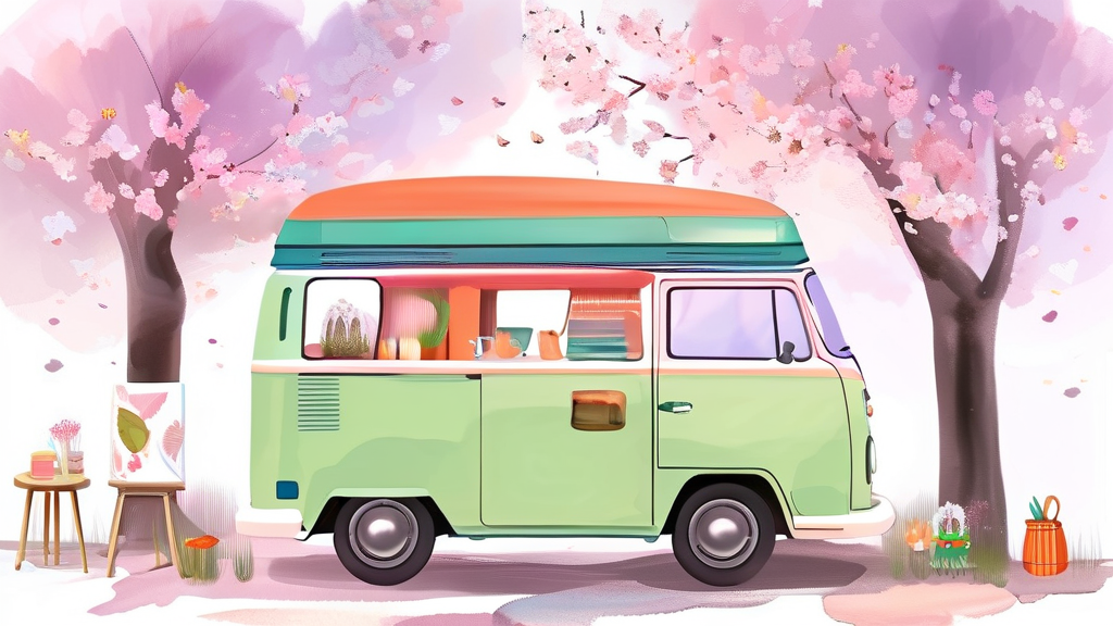 다채로운 체험 부스와 즐길 거리 (watercolor 스타일)