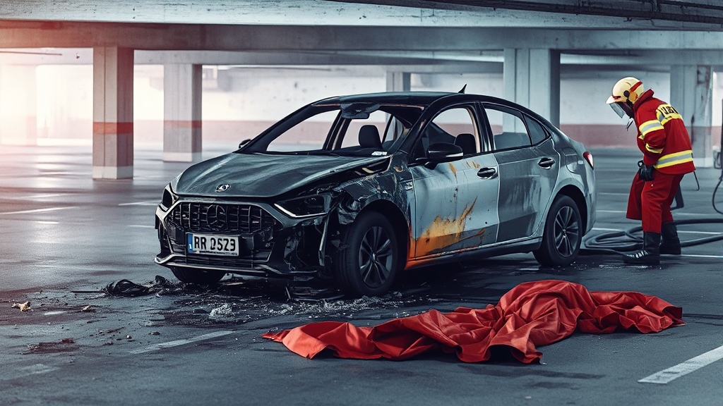 화재 진압 및 피해 (watercolor 스타일)