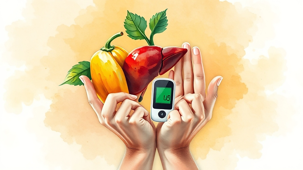 질병 예방 효과 (당뇨, 간 건강) (illustration 스타일)