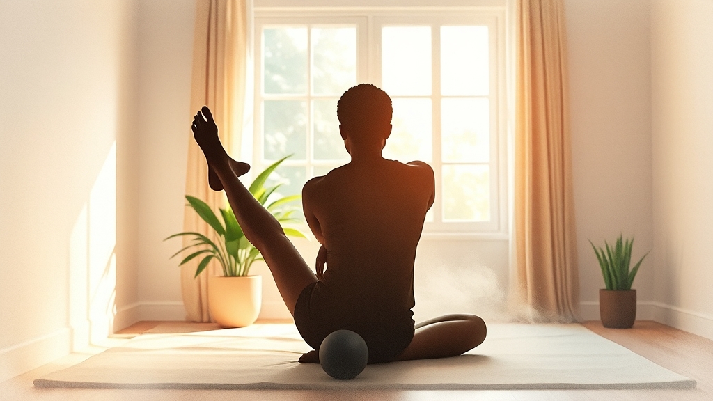 수건 & 공 활용 스트레칭 (watercolor 스타일)