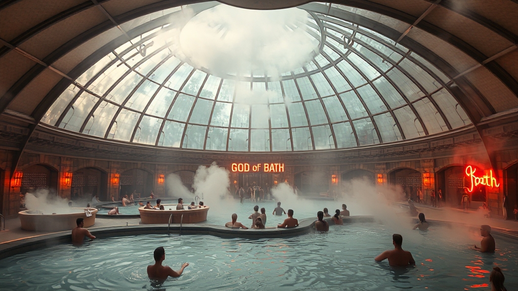 허심청: 부산 대표 찜질방 (realistic 스타일)