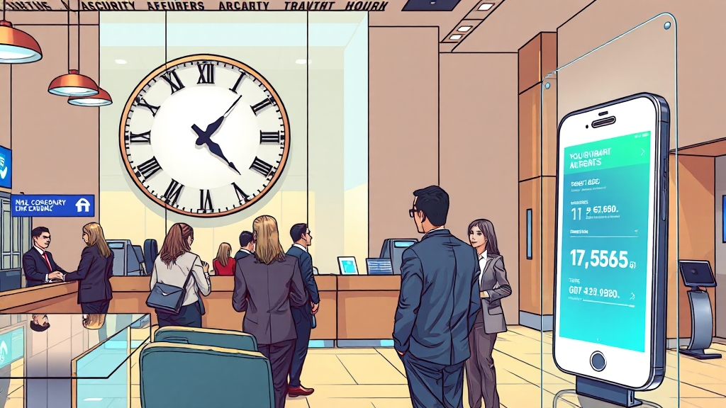 은행 이용, 이제 똑똑하게! 😎 (illustration 스타일)