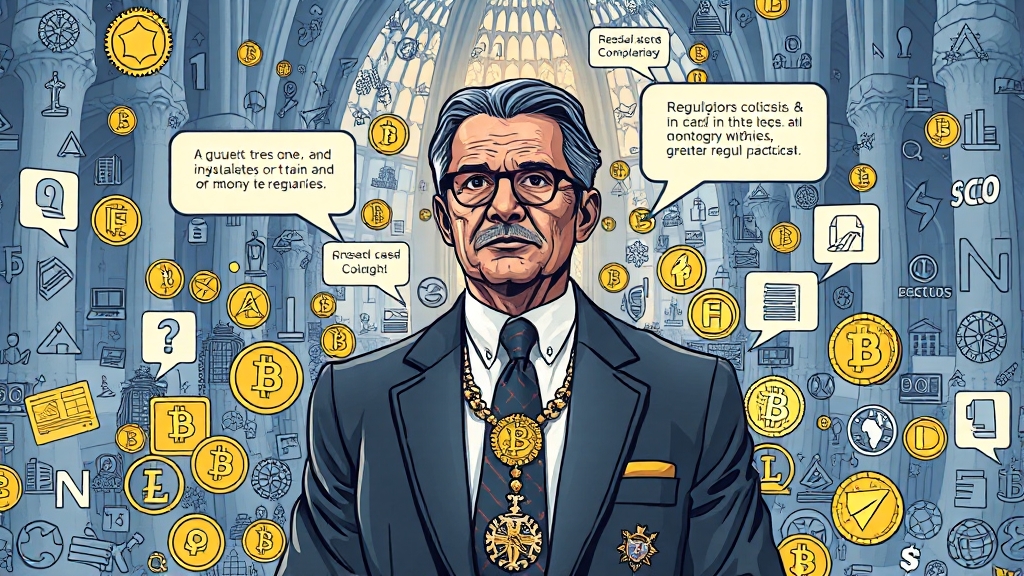 스테이블코인 관련 규제 환경 논의 (illustration 스타일)