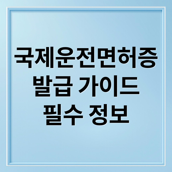 국제운전면허증발급 가이드필수 정보 (국제운전면허증 발급 준비물)
