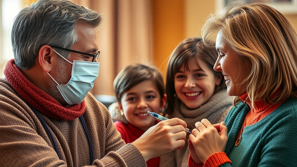 독감 예방접종 필요성 (realistic 스타일)