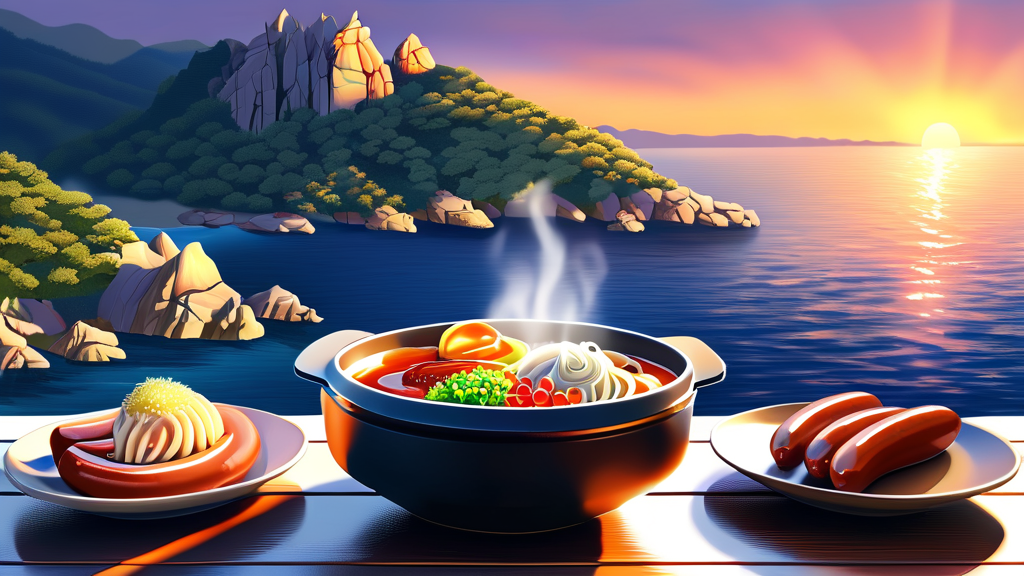 미식 탐험! 지역별 특색 맛집 탐방 (realistic 스타일)