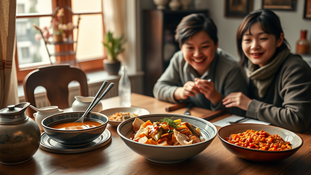 조식 및 식사 후기 (realistic 스타일)