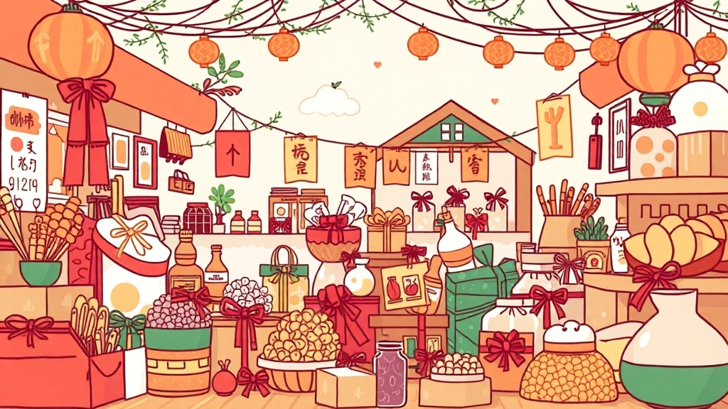 올해 추석 선물 시장 특징 (illustration 스타일)