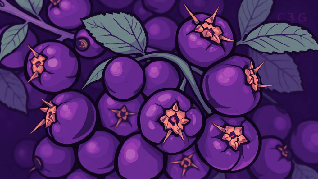 하스카프베리 영양 성분 (illustration 스타일)