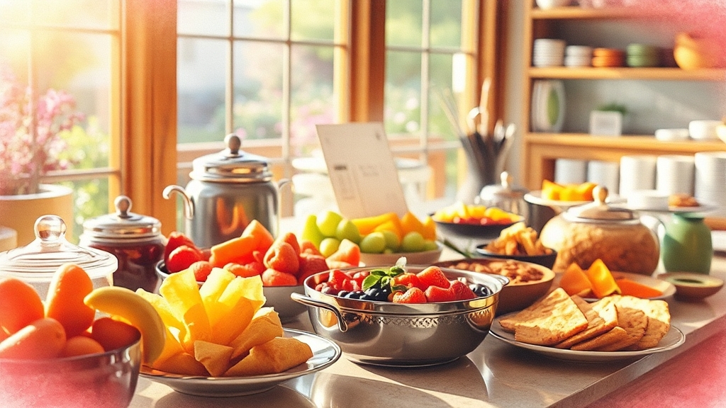 레스토랑 & 조식 뷔페 후기 (watercolor 스타일)