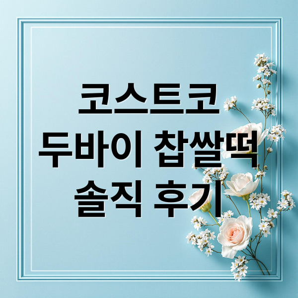 코스트코
두바이 찹쌀떡
솔직 후기 (코스트코 두바이 찹쌀떡 후기)