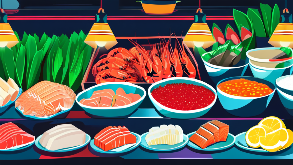 묵호 중앙시장: 현지인의 삶과 맛을 느끼다 (illustration 스타일)