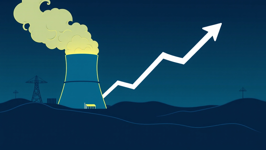 원자력 발전 정책 변화와 주가 변동성 영향 (illustration 스타일)