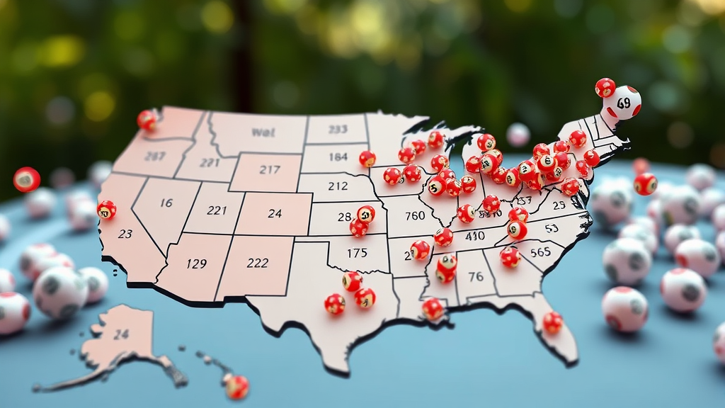 1214회 로또 1등 배출 지역 및 판매점 (realistic 스타일)